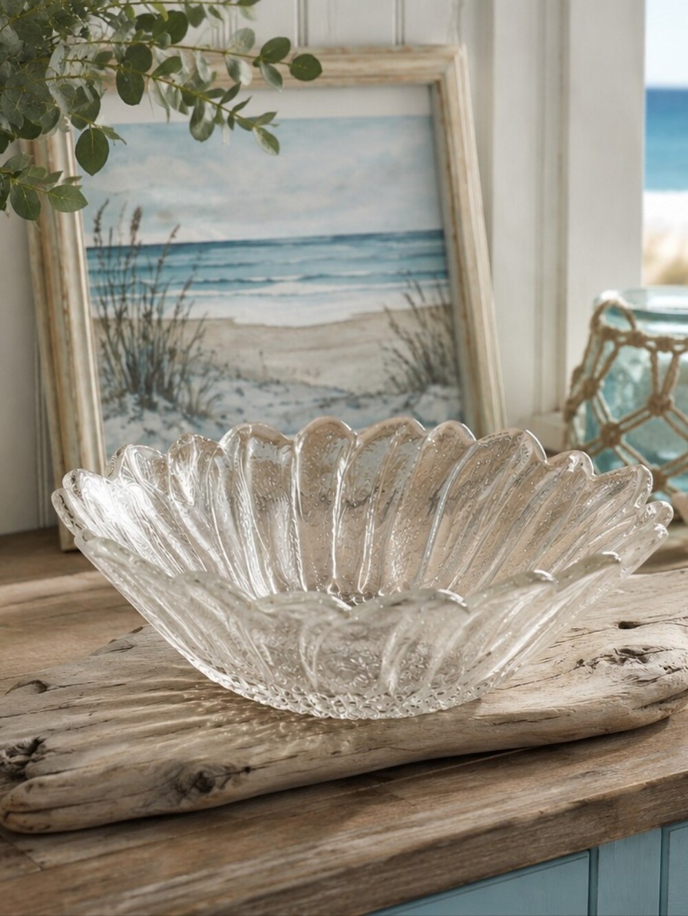 vintage Indiana Glass Company "Lily Pons" sunflower-patterned clear glass bowl